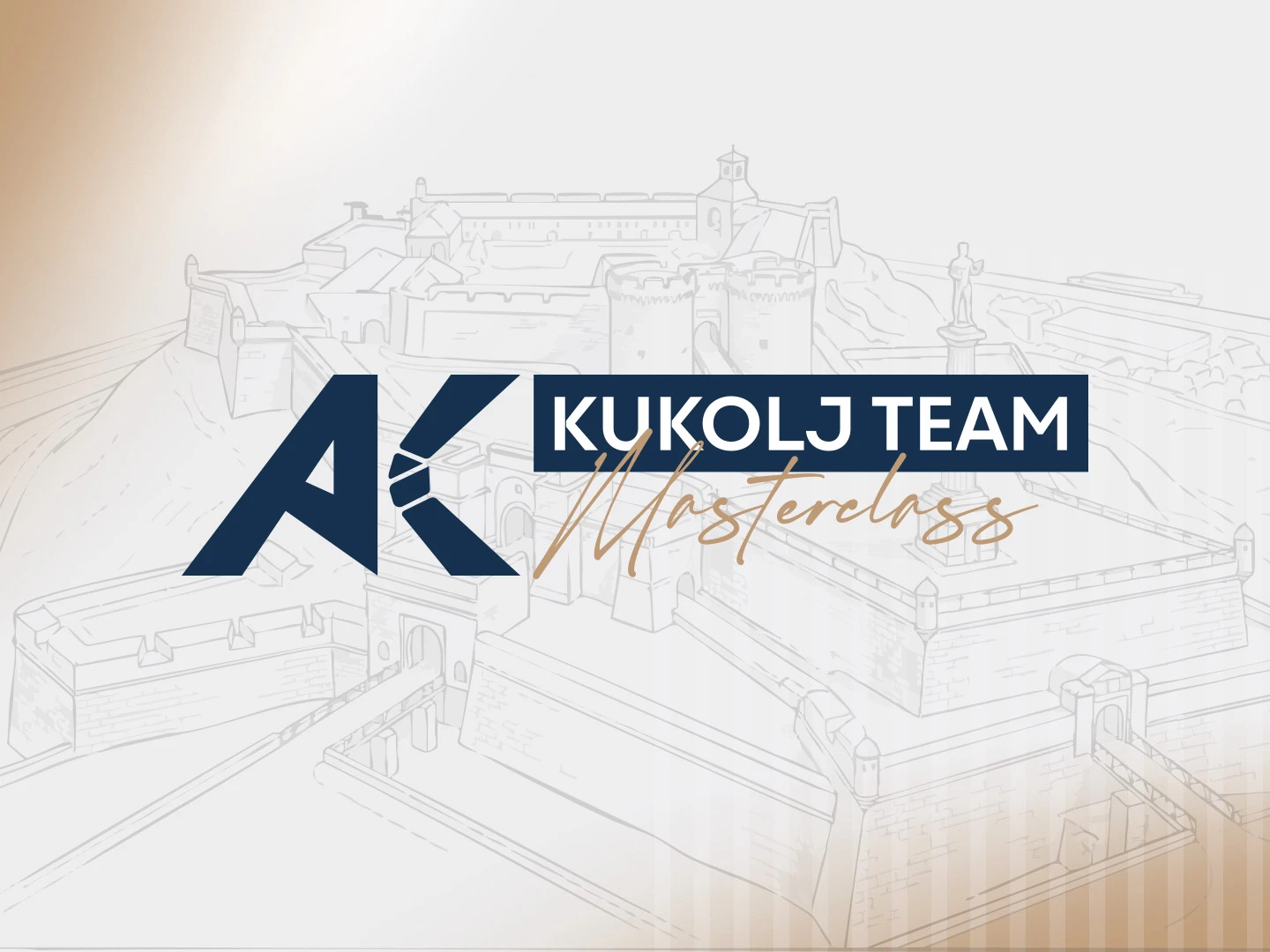 Logo Kukolj Team Masterclass za 2026. preko crteža Beograda
